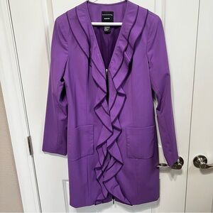 Doncaster Vibrant Purple Ruffled Blazer